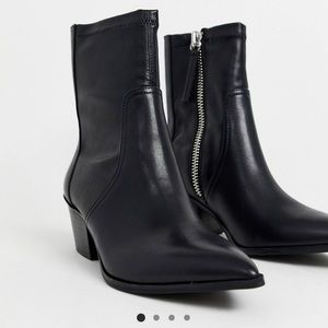 ALDO Batis stretch leather western sock boot, Black, 7.5